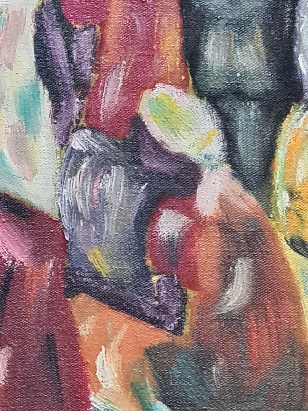 Colourful Expressionist Fauvist Market Scene From 1968 By A Monis photo Art