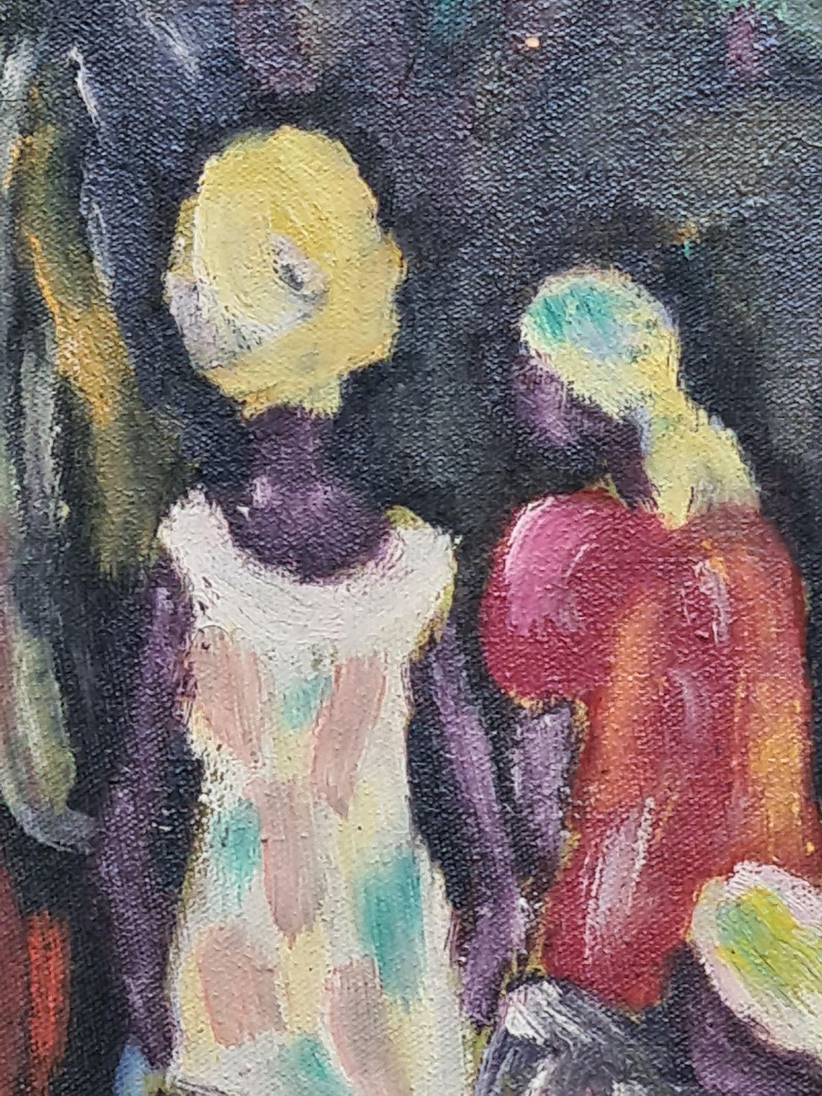Colourful Expressionist Fauvist Market Scene From 1968 By A Monis photo 860.0