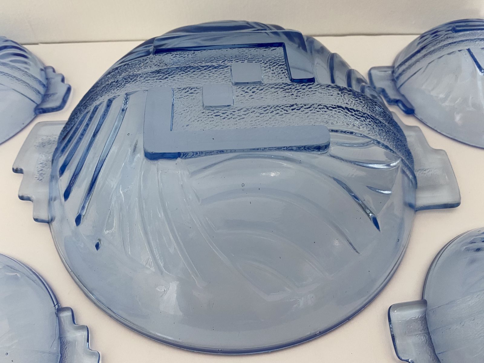 50.0 Art Deco, Cobalt Blue, Dessert Bowl Set By Stolle Nieman, Poland. 1930’s photo