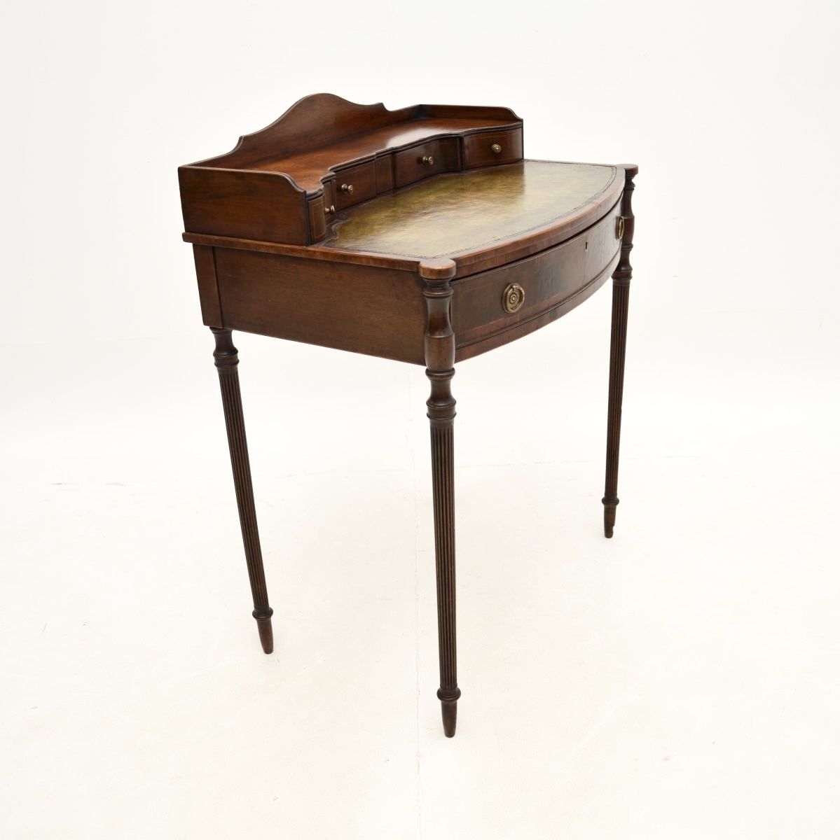 Antique Inlaid Mahogany Sheraton Style Escritoire Desk photo vinterior