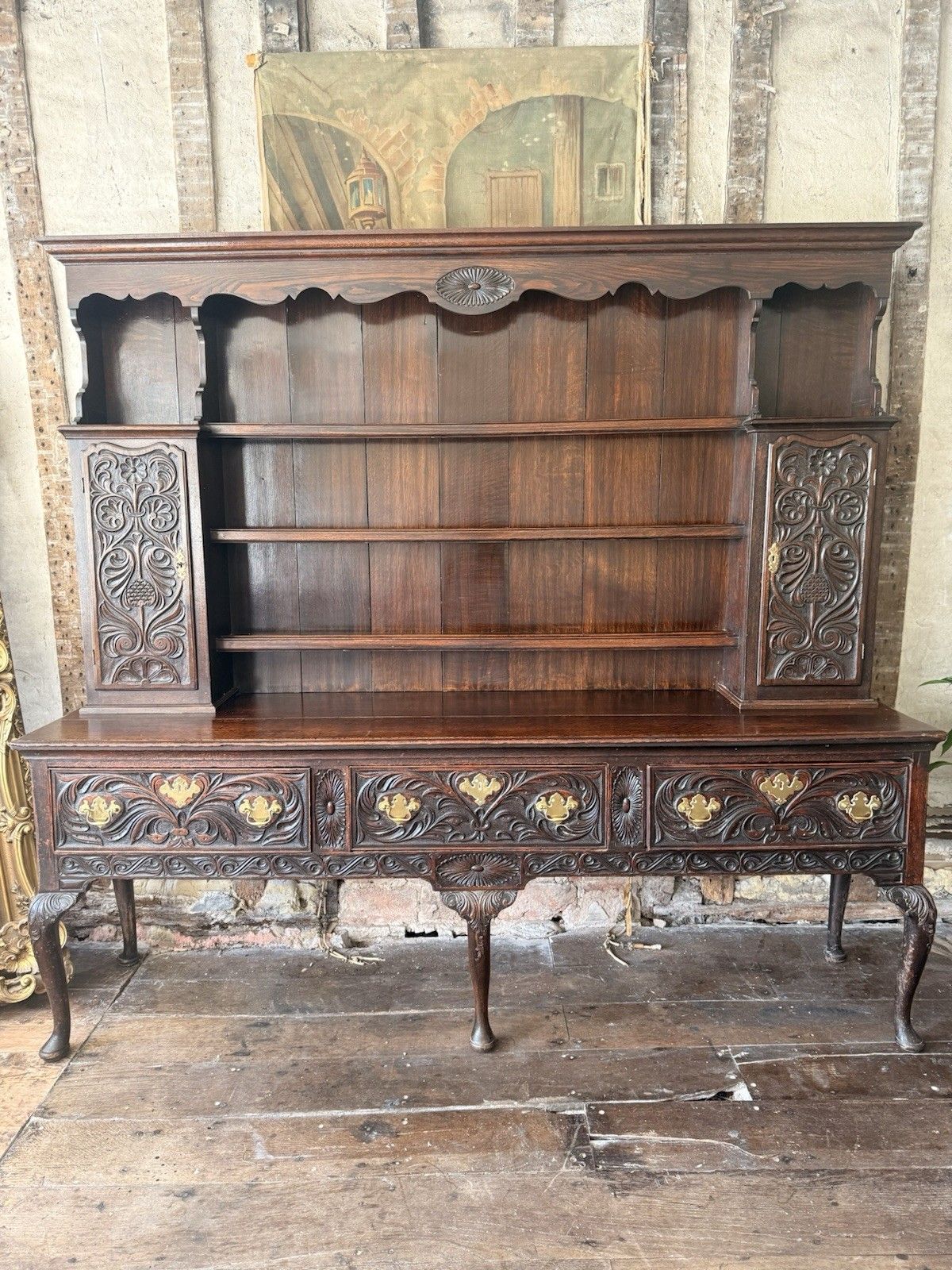 Fine Quality Important Rare Antique Oak Welsh Dresser Sideboard Stamped Rg photo Furniture