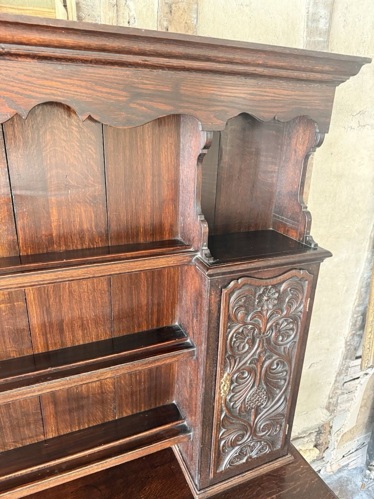 photo vintage Fine Quality Important Rare Antique Oak Welsh Dresser Sideboard Stamped Rg