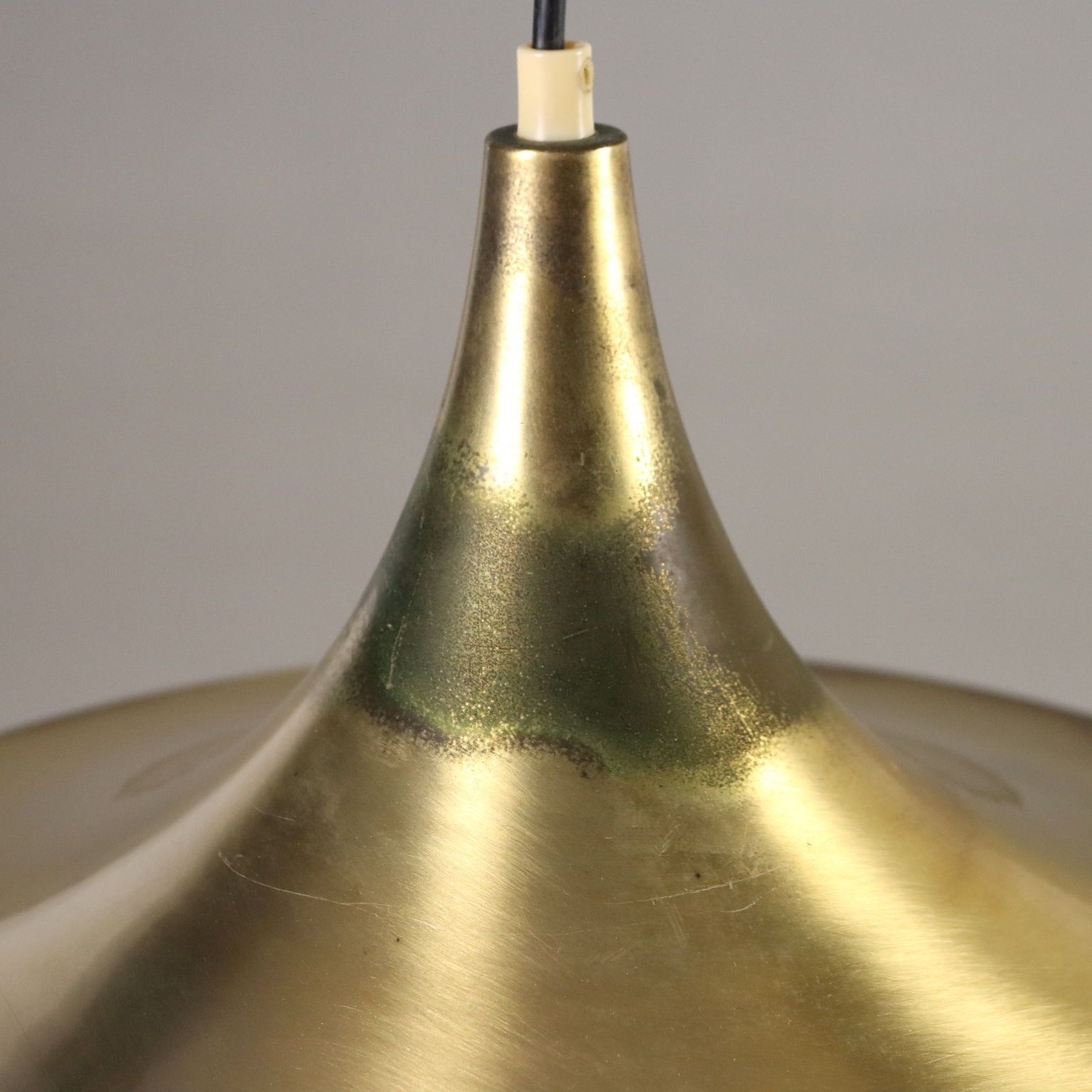 Vintage Lamp Brass Plated Aluminium Design Italian Manufacture 1960s photo Lighting