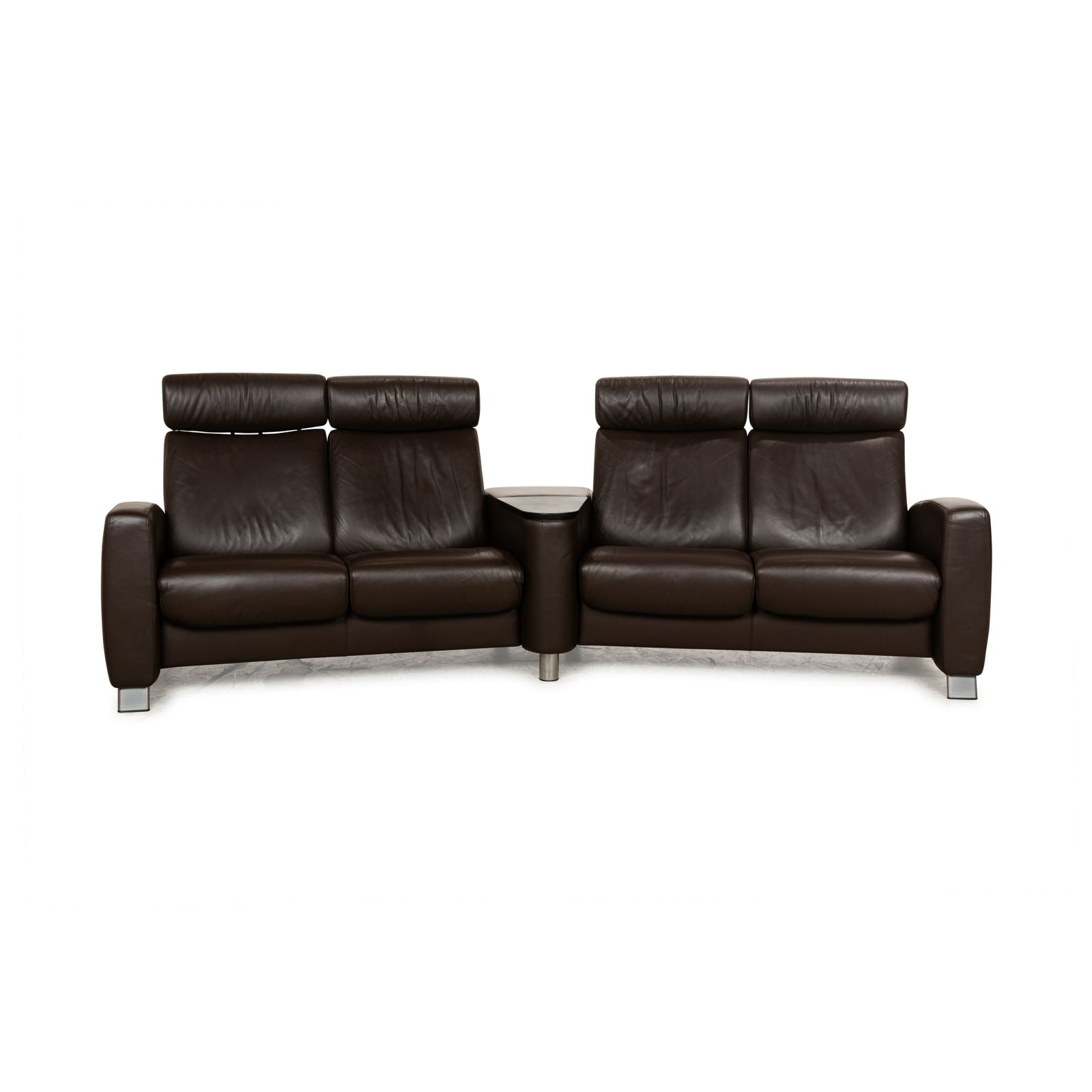 Canapé 4 places Stressless Arion en cuir brun foncé, fonction manuelle