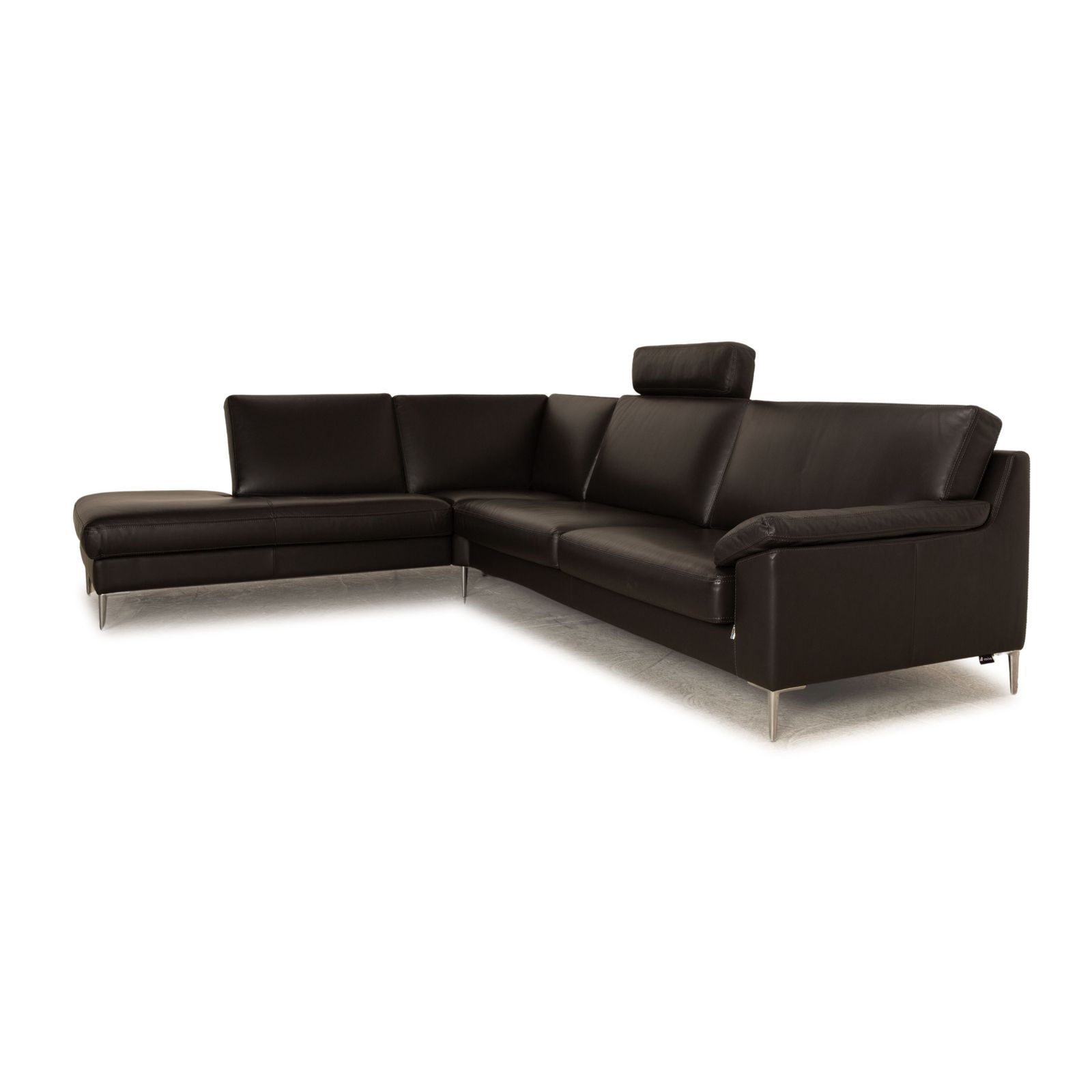 Canapé d'angle Erpo CL 650 en cuir anthracite photo 7713.0