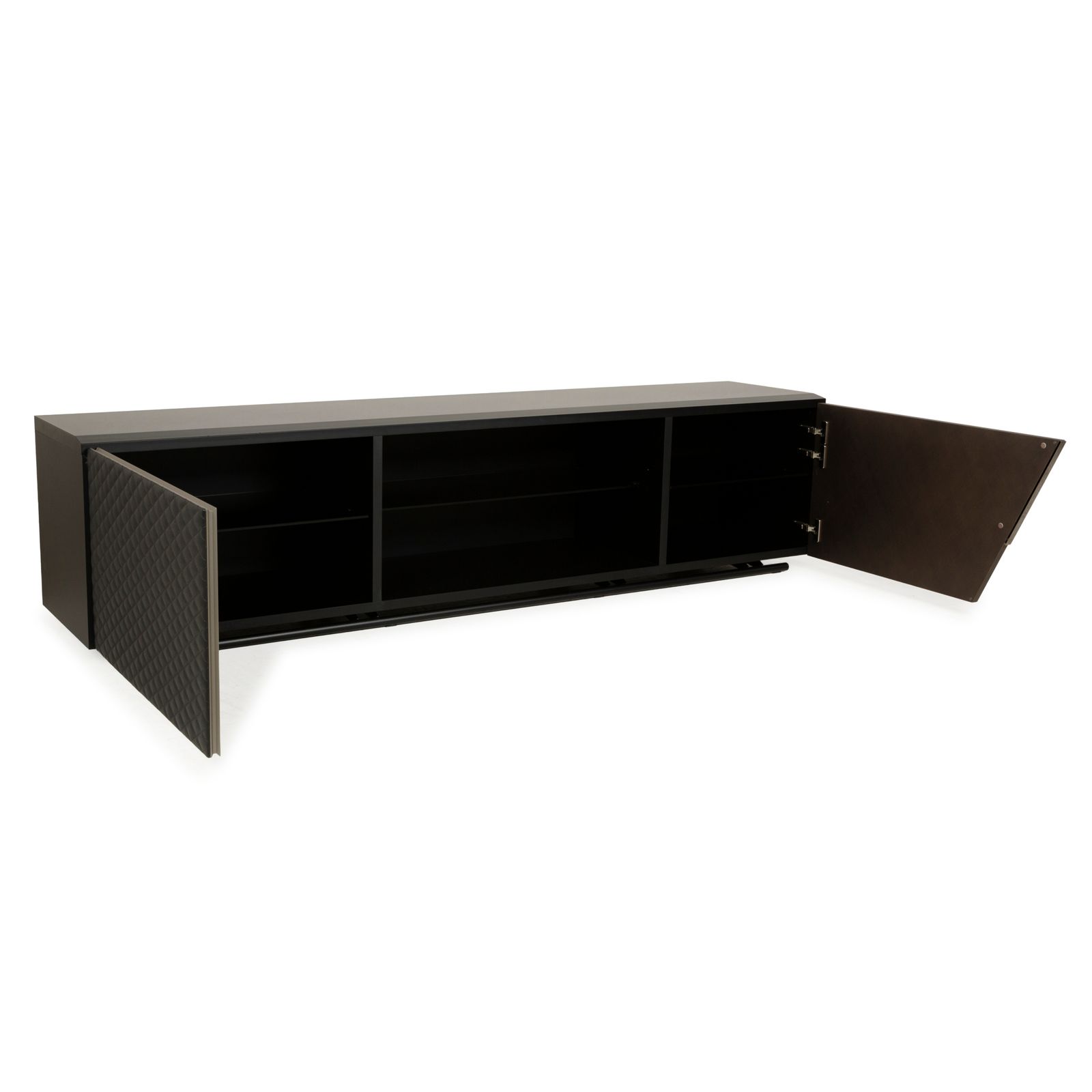 Cattelan Italia Wooden Sideboard Black Brown Leather photo for sale