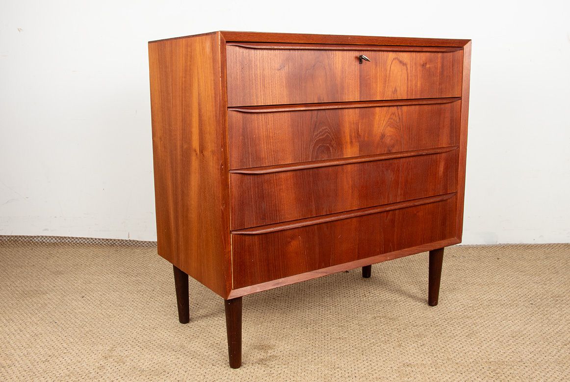 photo for sale Commode 4 tiroirs en teck, Danemark, années 1960.