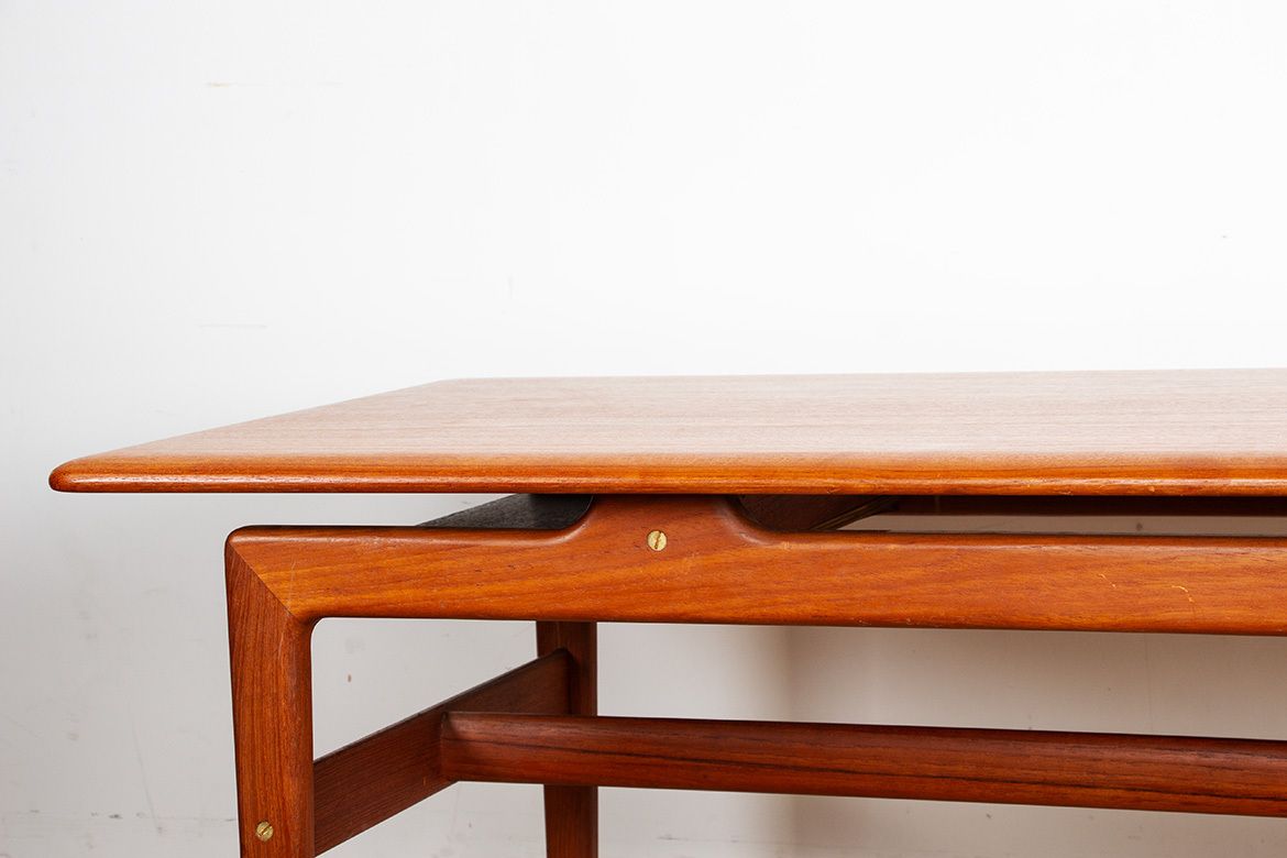Large Danish Teak Coffee Table With 2 Side Document Holders, 1960. photo 1450.0