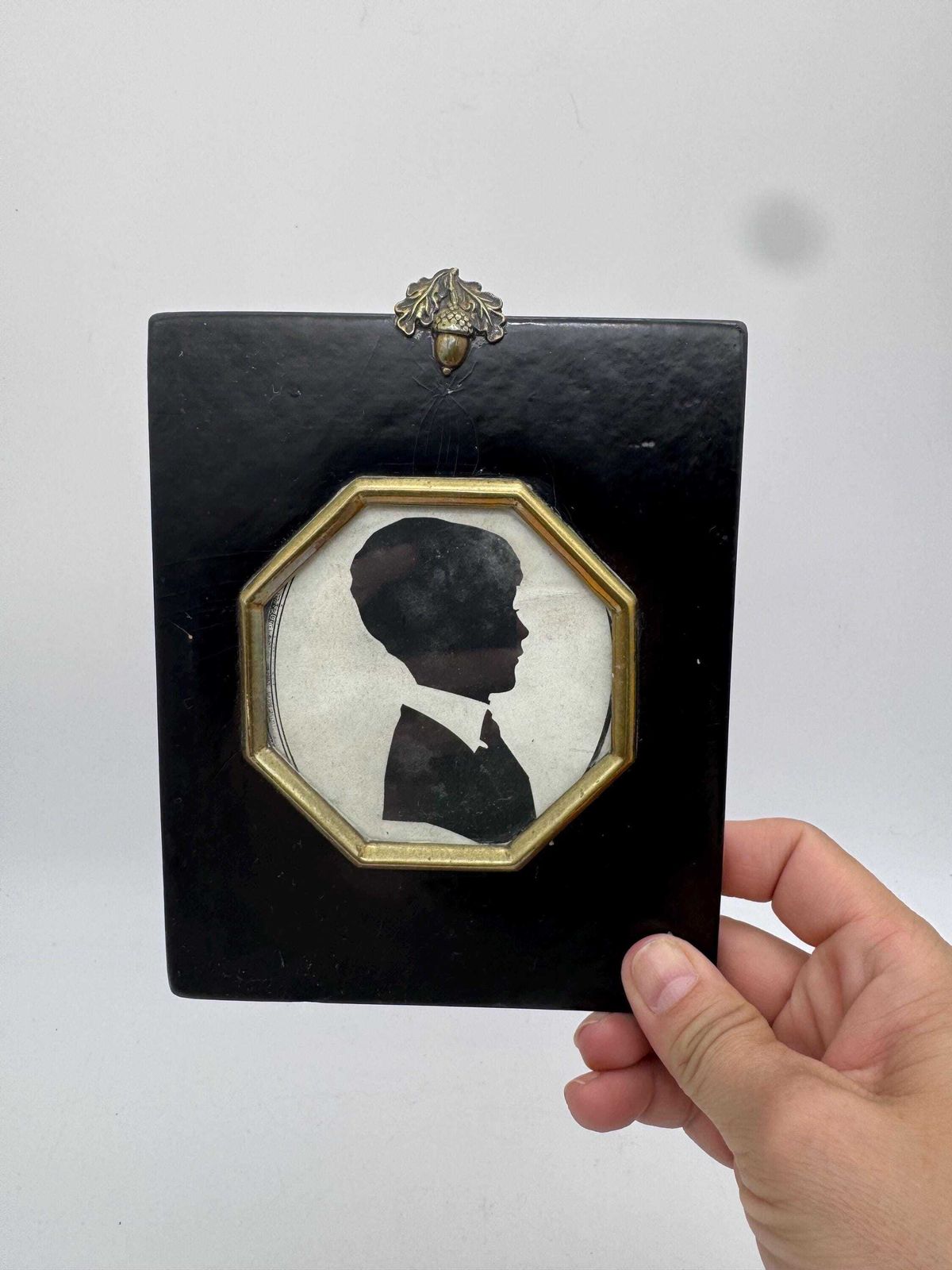 Antique Silhouette Picture, Boy Silhouette, Wall Decor photo buy