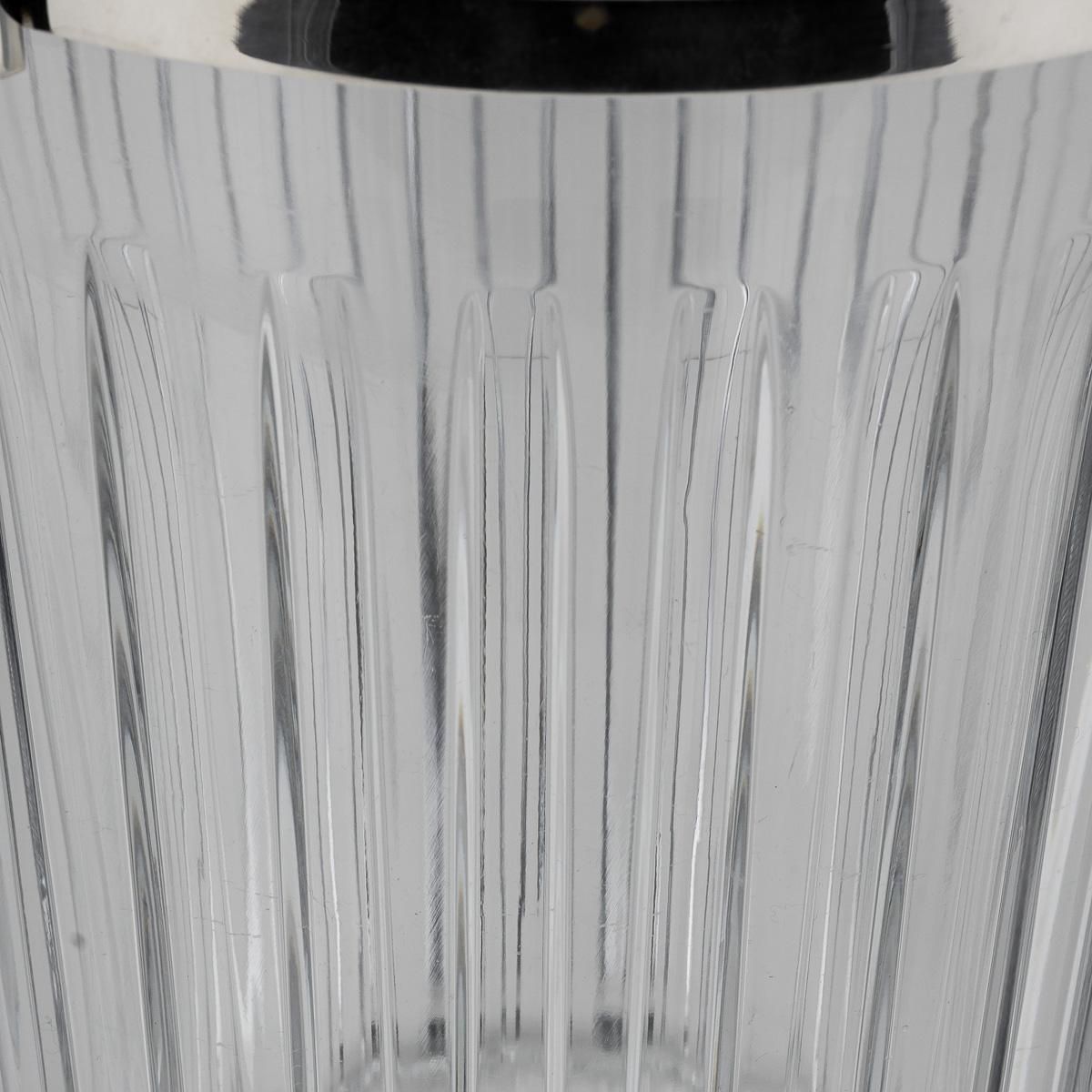Home Decor Stunning 20th Century French Silver Plated & Baccarat Glass Wine Cooler C.1960 photo