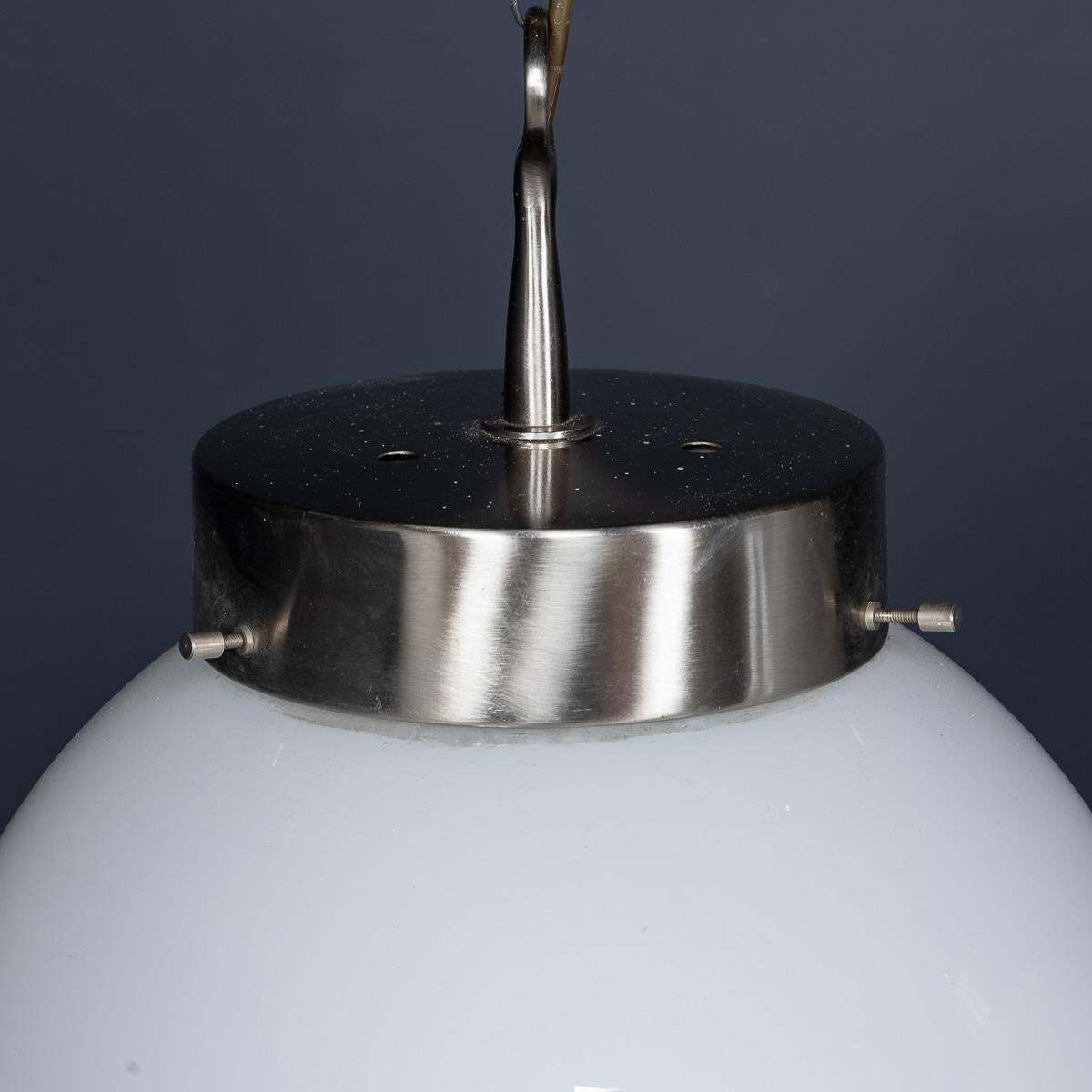 20thc Italian Pair Of "Delta" Opaline Pendant Lights By Sergio Mazza C.1960 photo vintage
