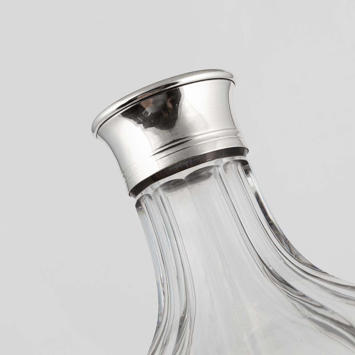 Home Decor Stunning 20th Century French Solid Silver & Cut Glass Decanter photo