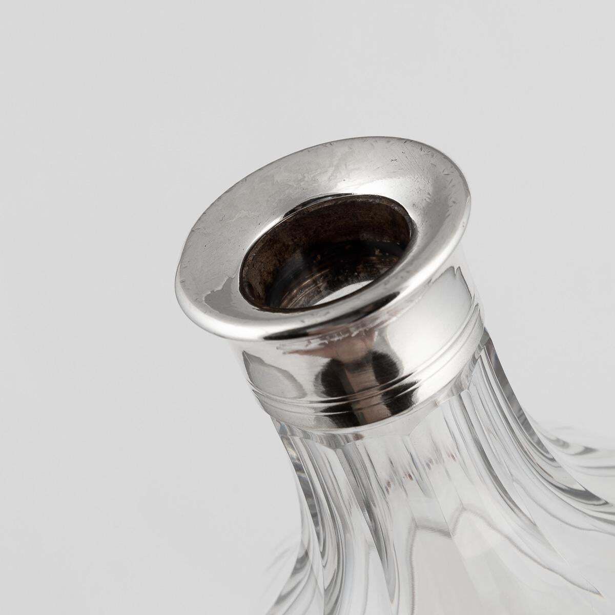 810.0 Stunning 20th Century French Solid Silver & Cut Glass Decanter photo