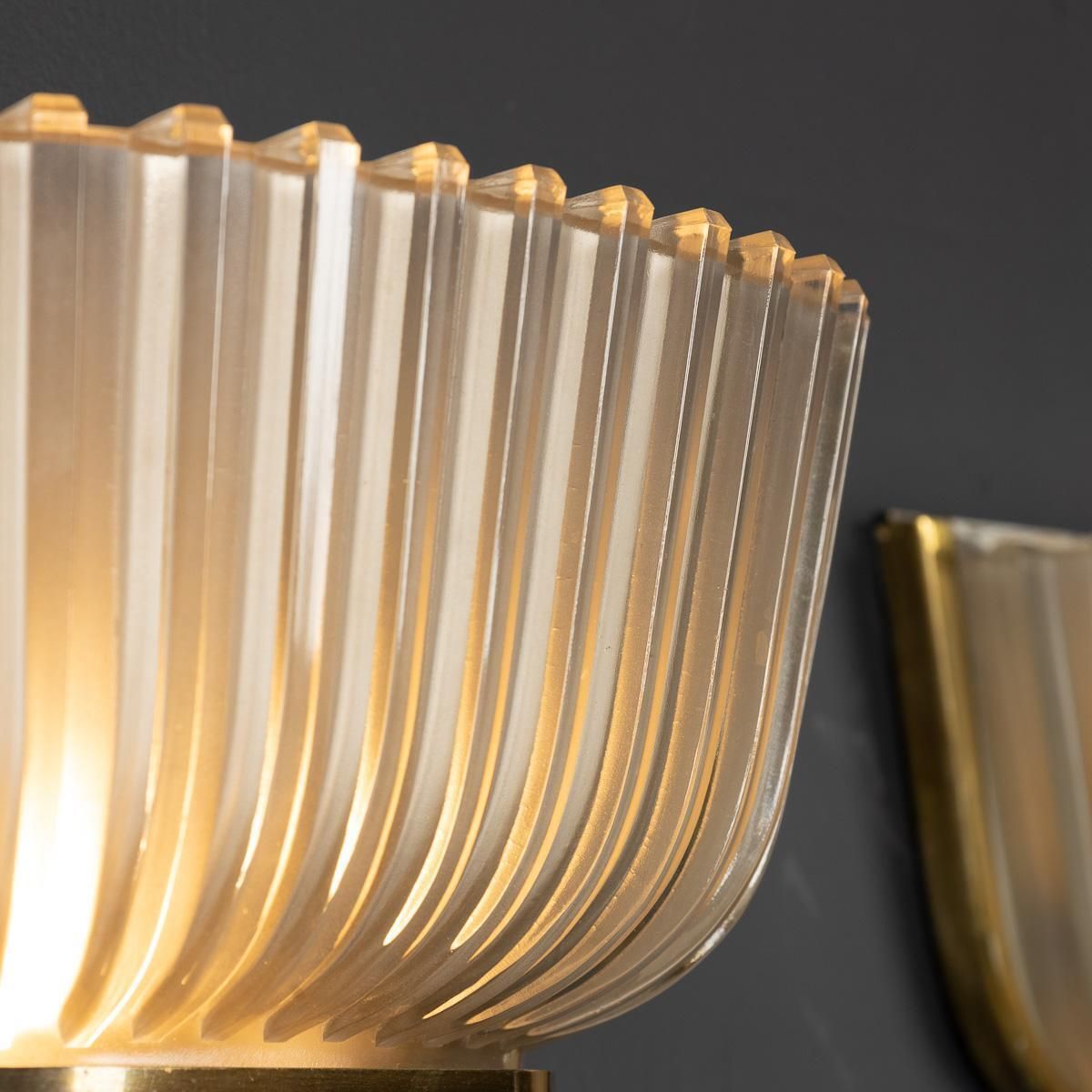photo furniture 20thc Set Of Four Murano Opaque Glass Wall Sconces, Archimede Seguso C.1940
