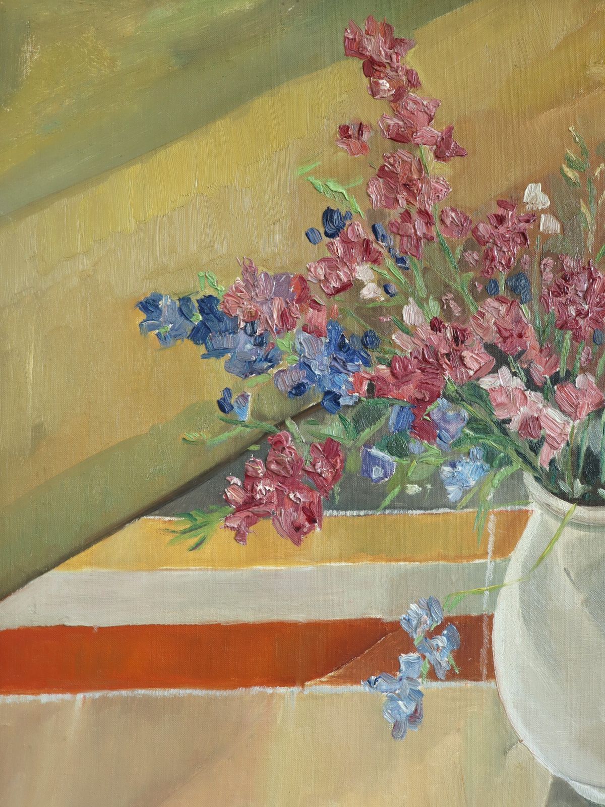 Bouquet In Afternoon Light , Oil Painting photo vintage