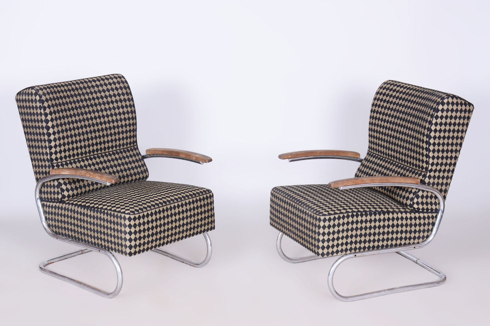 Restored Bauhaus Armchair, By Vichr A Spol., Chrome, Steel, Germany, 1930s photo vinterior