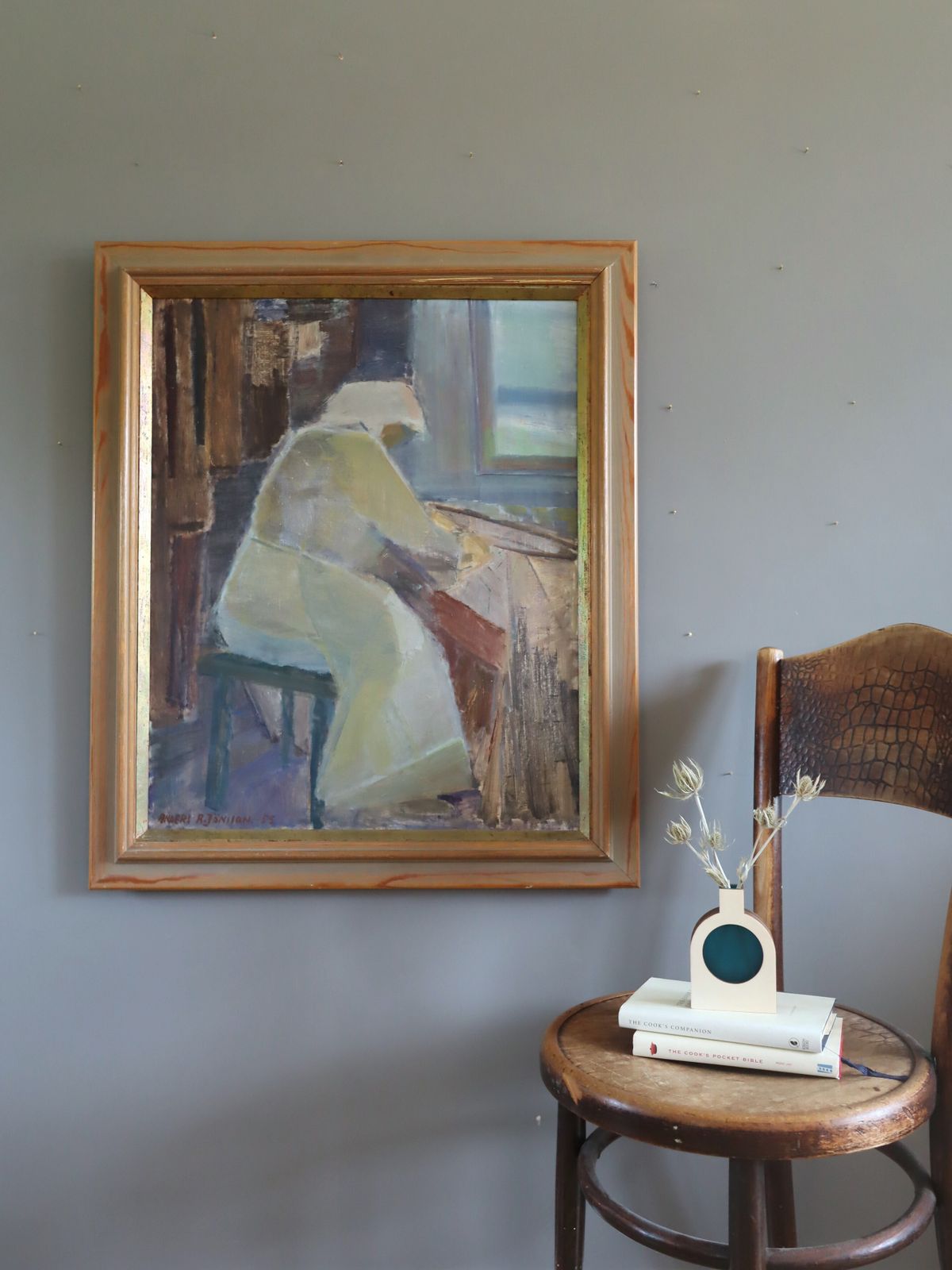 A Moment To Herself  Oil Painting photo furniture