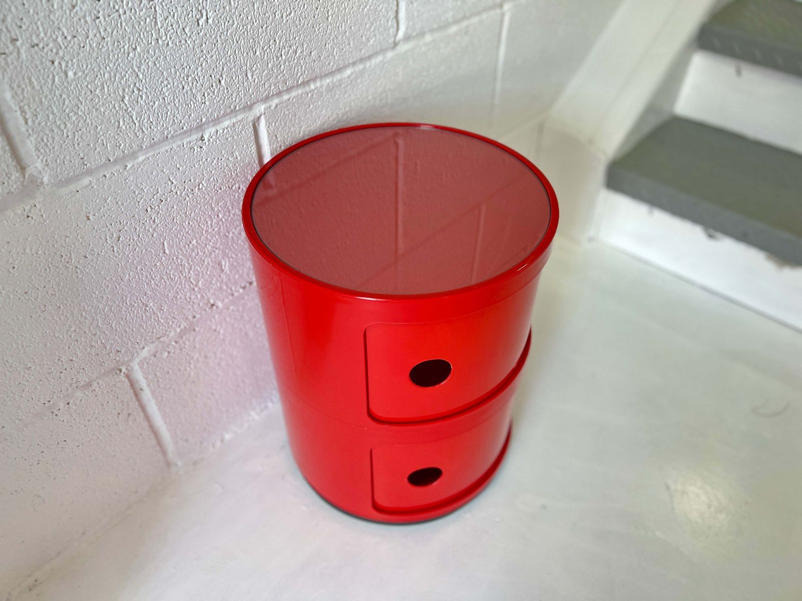 Red Kartell Componibili Two Tier Storage Unit By Anna Castelli Ferrieri photo vinterior