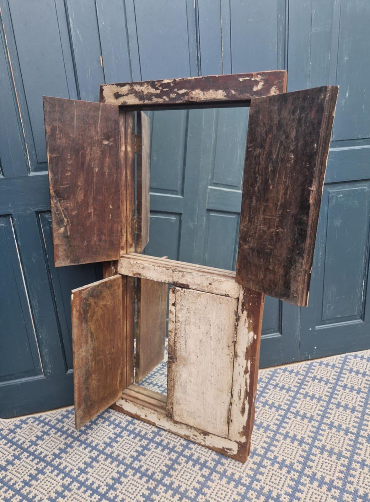 Double Shutter Window Frame Mirror