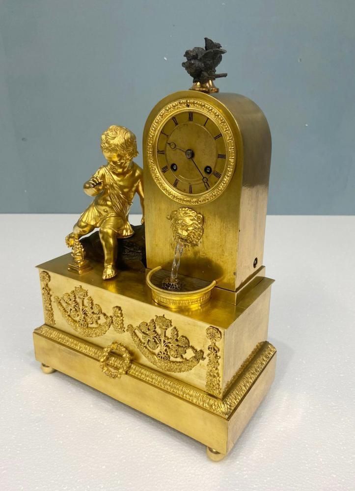 French Gilt Waterfall Clock Henry Dasson 1843 photo vintage