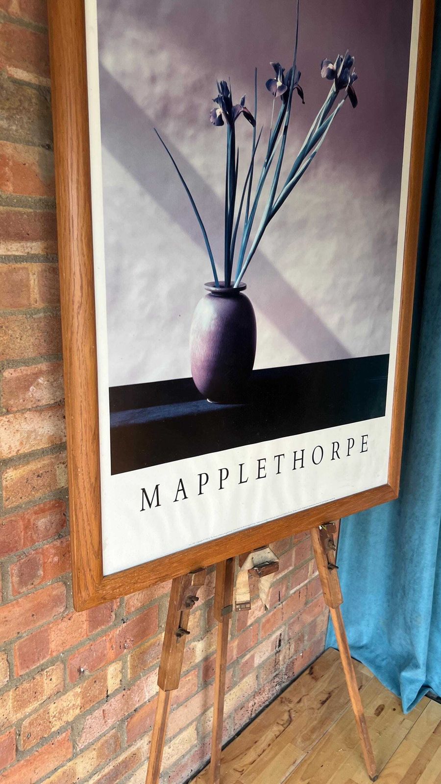 Stunning Large Robert Mapplethorpe Framed Floral Print In Solid Oak Frame photo for sale