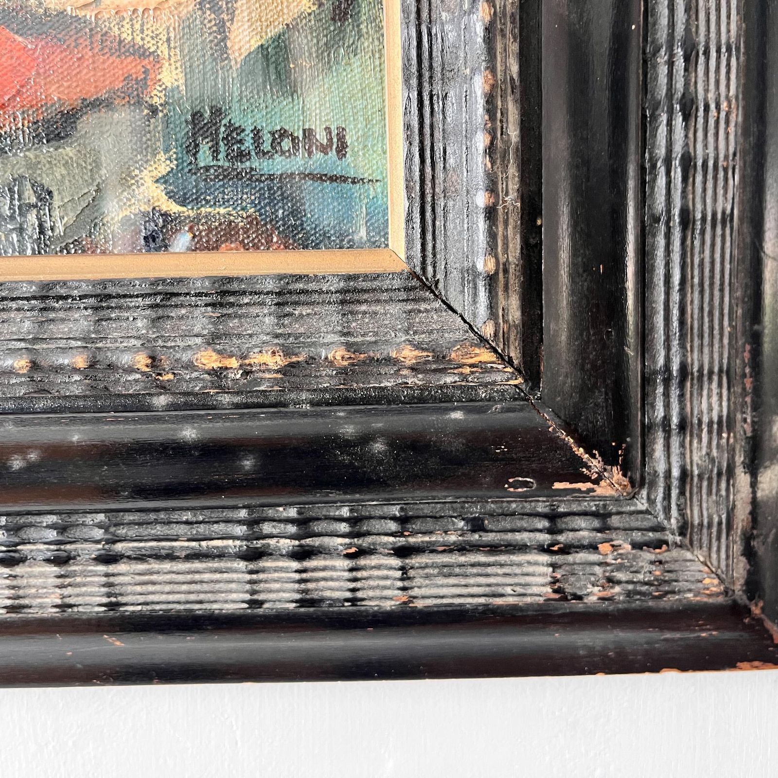photo for sale Italian Antique Oil On Canvas Painting Signed Meloni