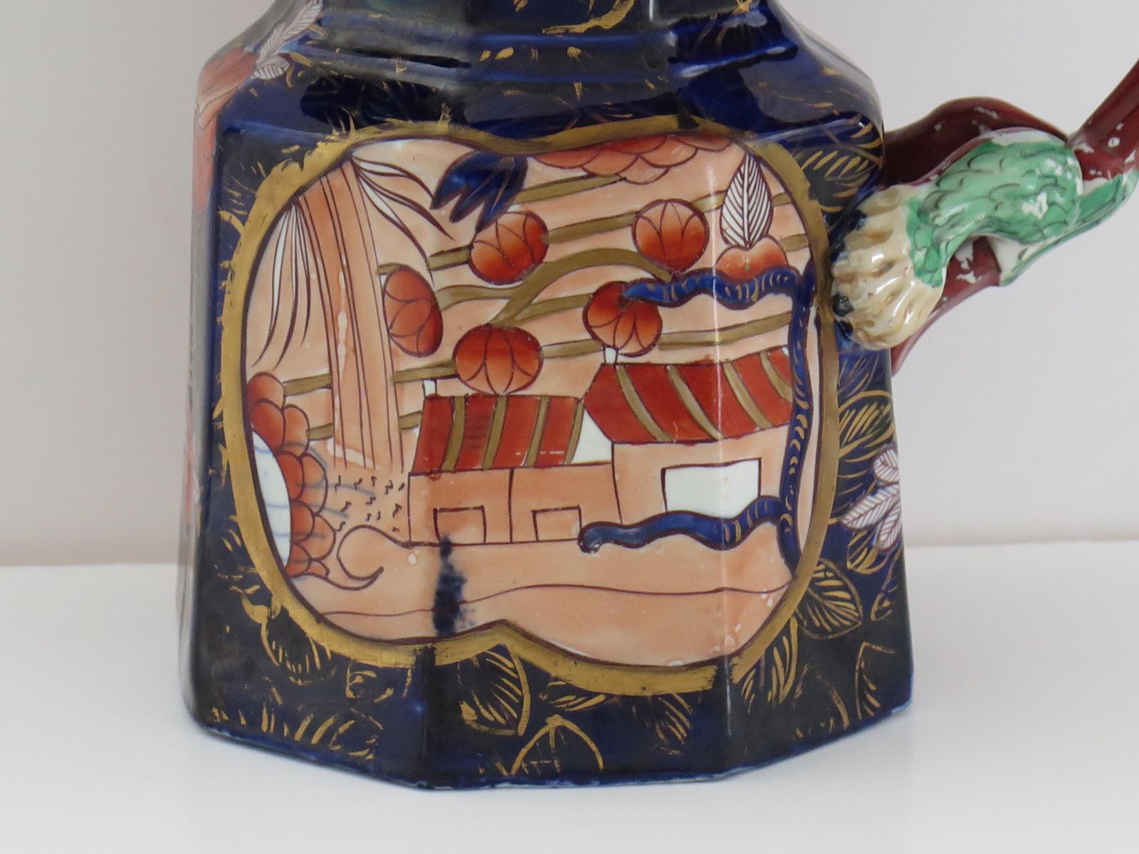 Georgian Masons Ironstone Large Jug Or Pitcher In School House Pattern, Ca 1818 photo vinterior
