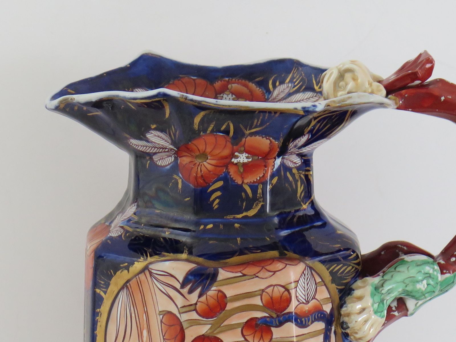 Georgian Masons Ironstone Large Jug Or Pitcher In School House Pattern, Ca 1818 photo buy