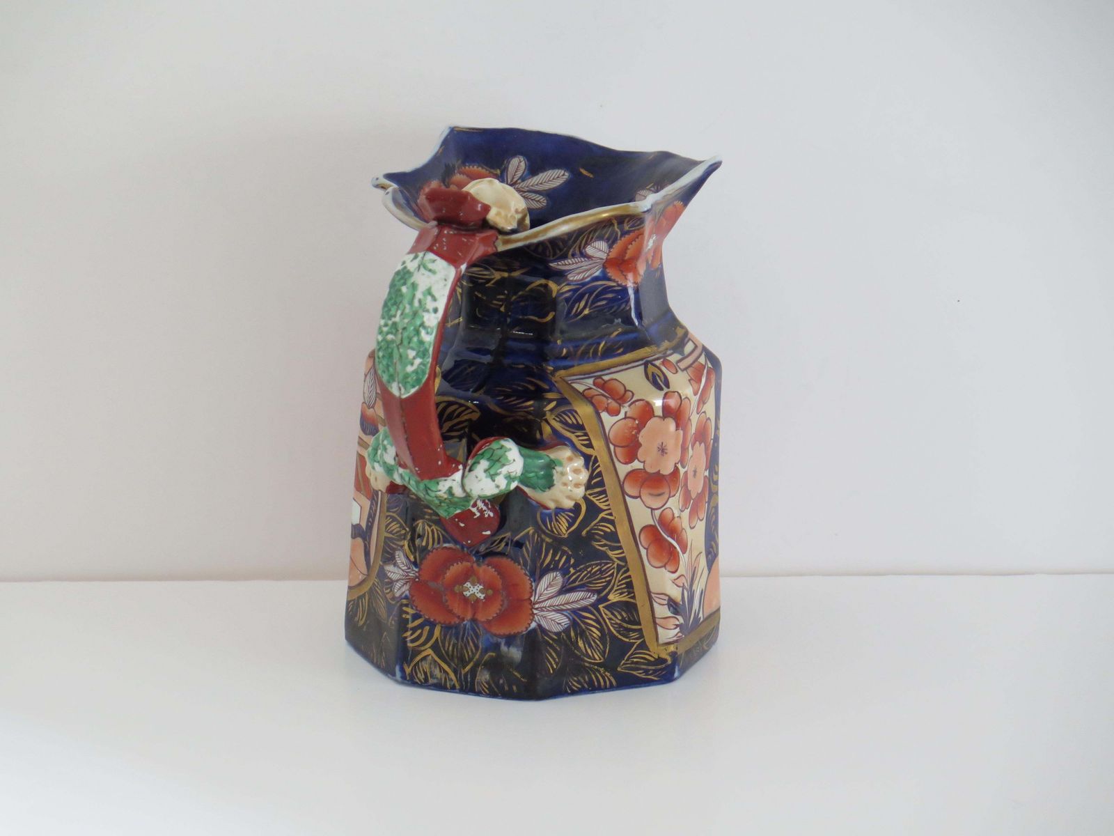 photo furniture Georgian Masons Ironstone Large Jug Or Pitcher In School House Pattern, Ca 1818