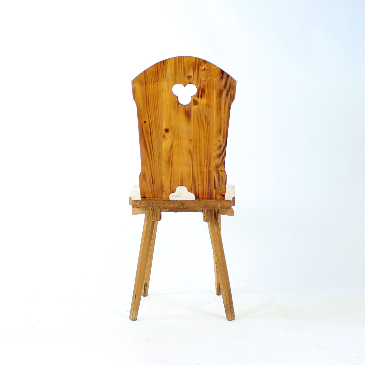 Folk Style Dining Chair In Wood, Czechoslovakia 1970s photo Furniture