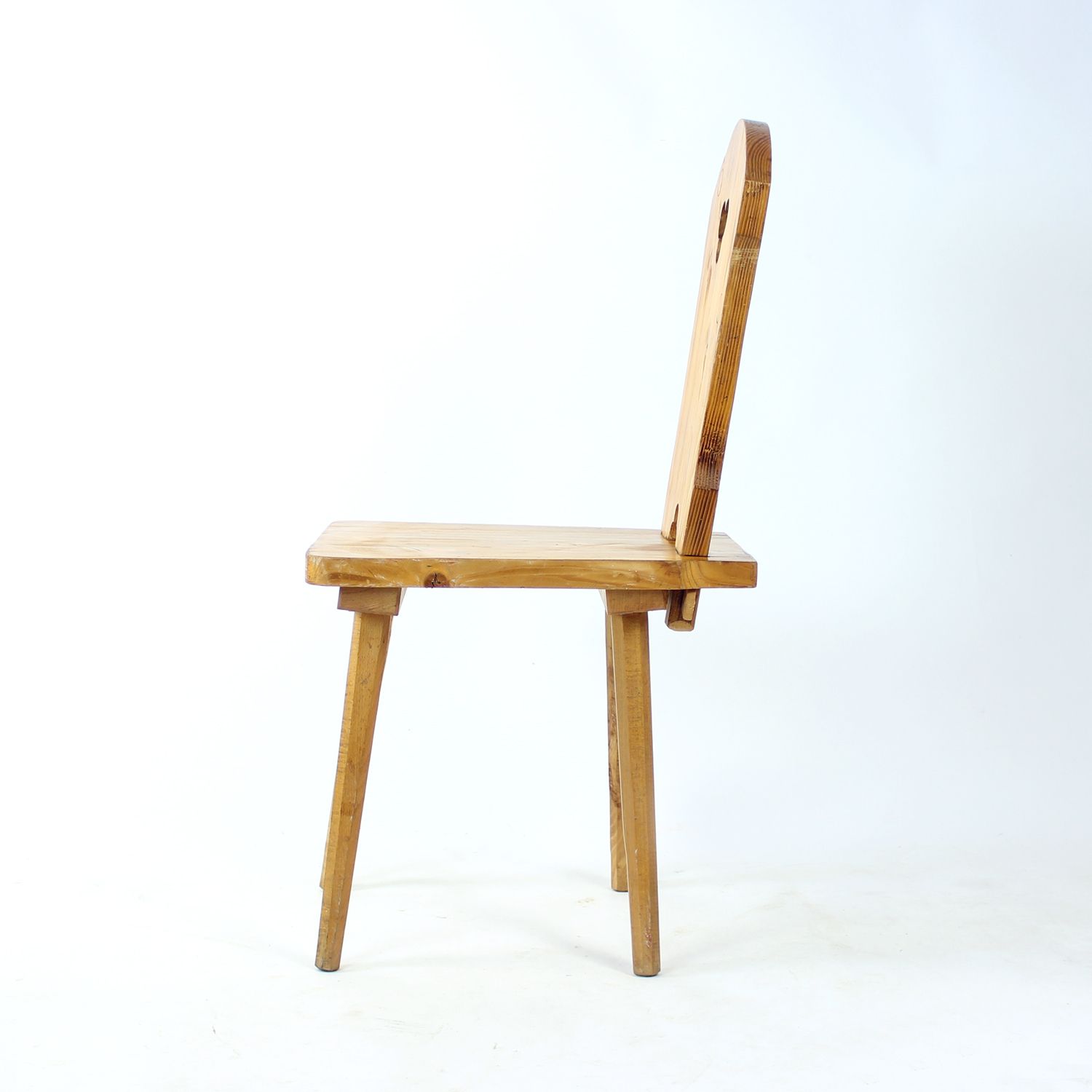 Folk Style Dining Chair In Wood, Czechoslovakia 1970s photo 180.0