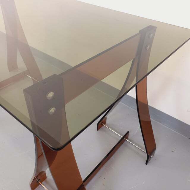 photo furniture Marcello Gacita And Pierre Tiberi Desk In Smoked Glass And Plexiglass