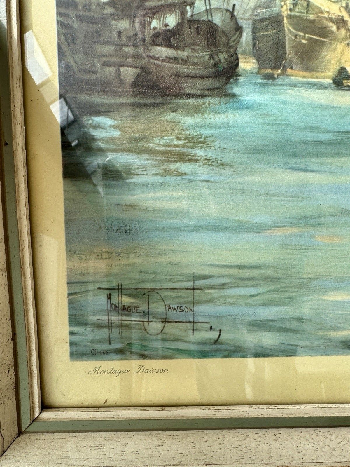 Montague Dawson Nautical Print Titled "The Thermopylae Leaving Foochow." 1962 photo vintage