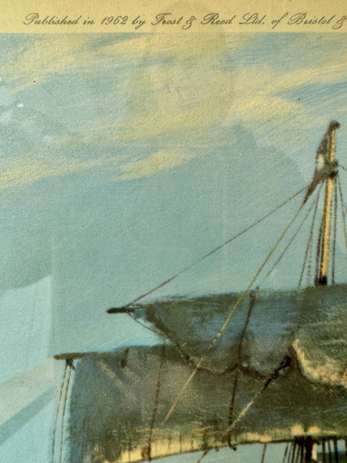 photo vinterior Montague Dawson Nautical Print Titled "The Thermopylae Leaving Foochow." 1962