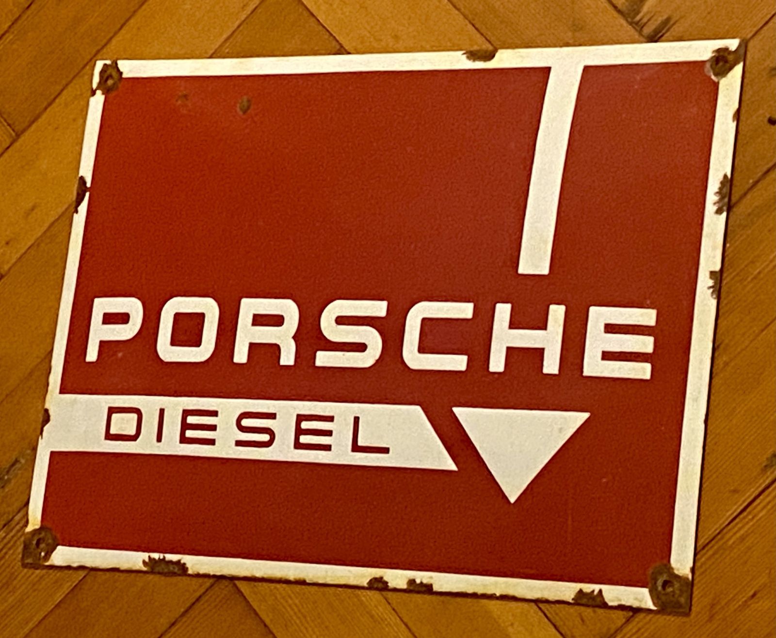 Porsche Diesel Enamel Metal Advertising Sign Showroom Dealership Dealer Garage 911 959 Macan Cayenne 912