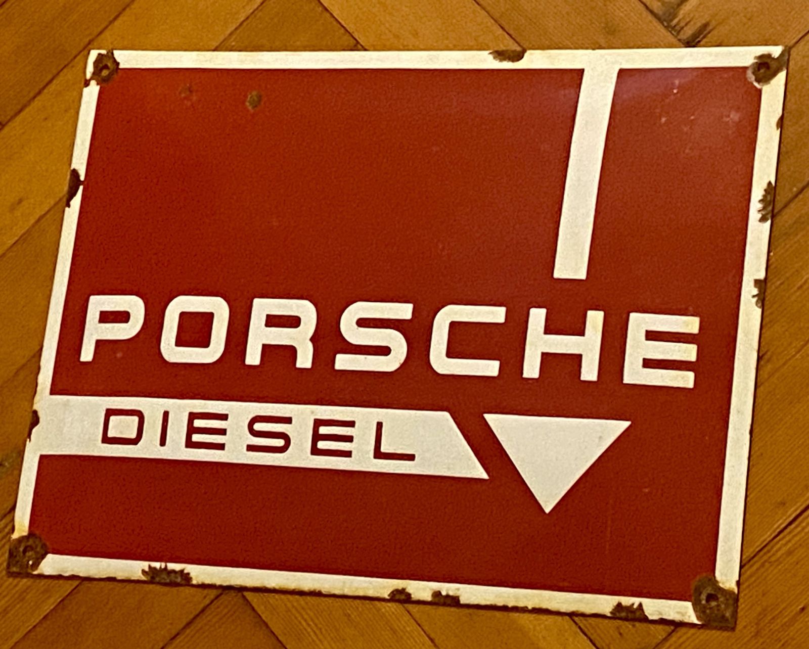 Porsche Diesel Enamel Metal Advertising Sign Showroom Dealership Dealer Garage 911 959 Macan Cayenne 912 photo for sale