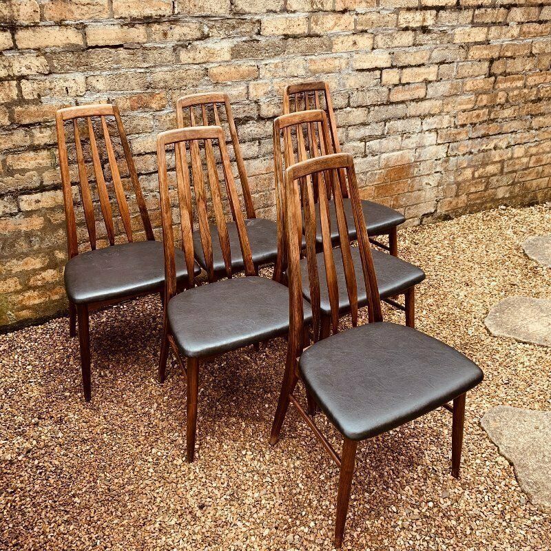 Set Of 6 Danish Rosewood Eva Chairs By Niels Koefoed For Koefoed Hornslet, 1960 photo for sale