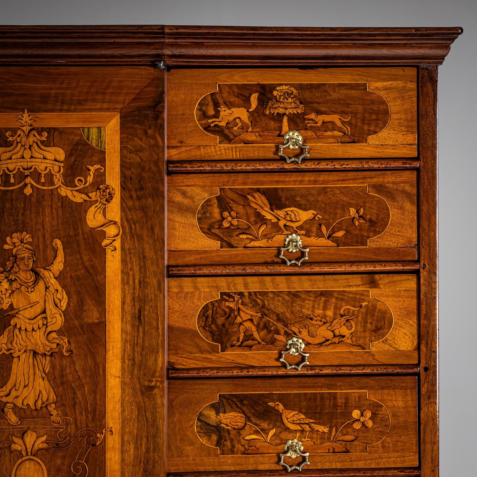 photo for sale Baroque Secretary à Trois Corps In Walnut, Mid 18th Century