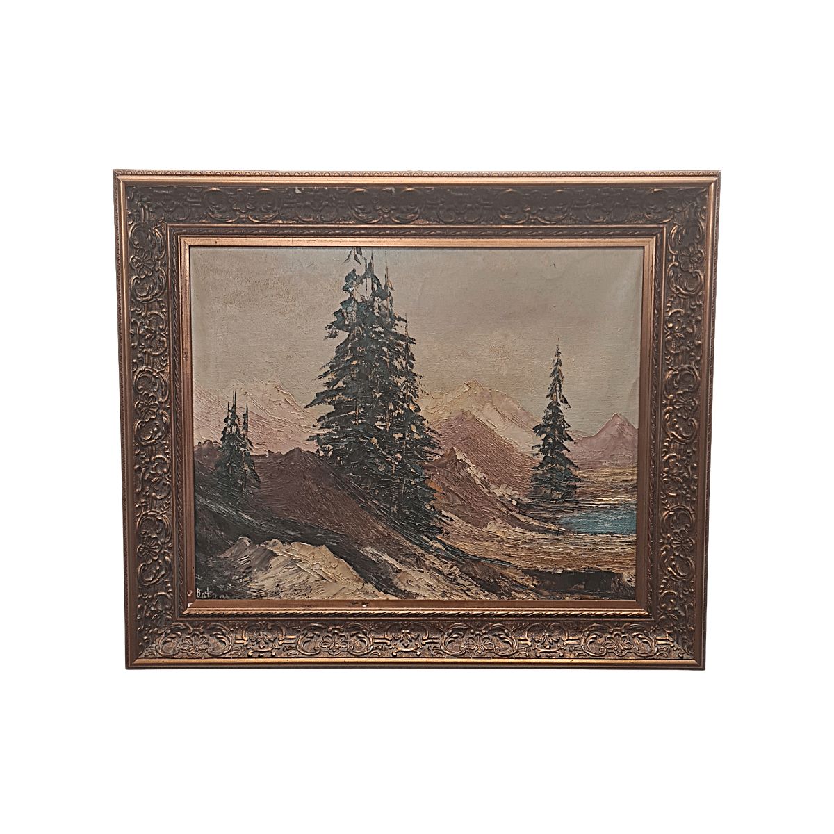 Mountain Landscape Painting By Batoni, Mid Century
