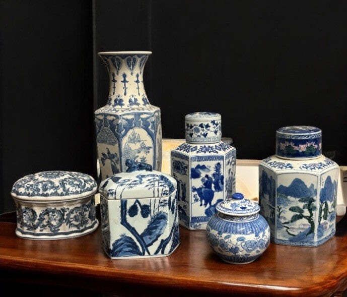 Collection Of Chinese Pots, Vases And Boxes