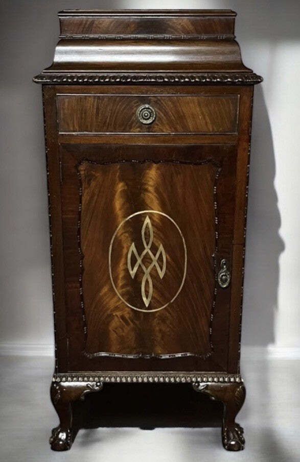 Edwardian Mahogany Wine Cabinet Celleratte, Wine Storage & Drawer.
