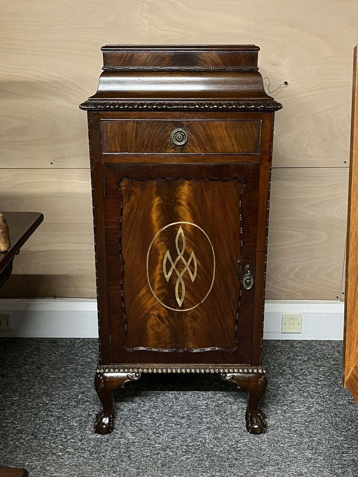 Edwardian Mahogany Wine Cabinet Celleratte, Wine Storage & Drawer. photo furniture