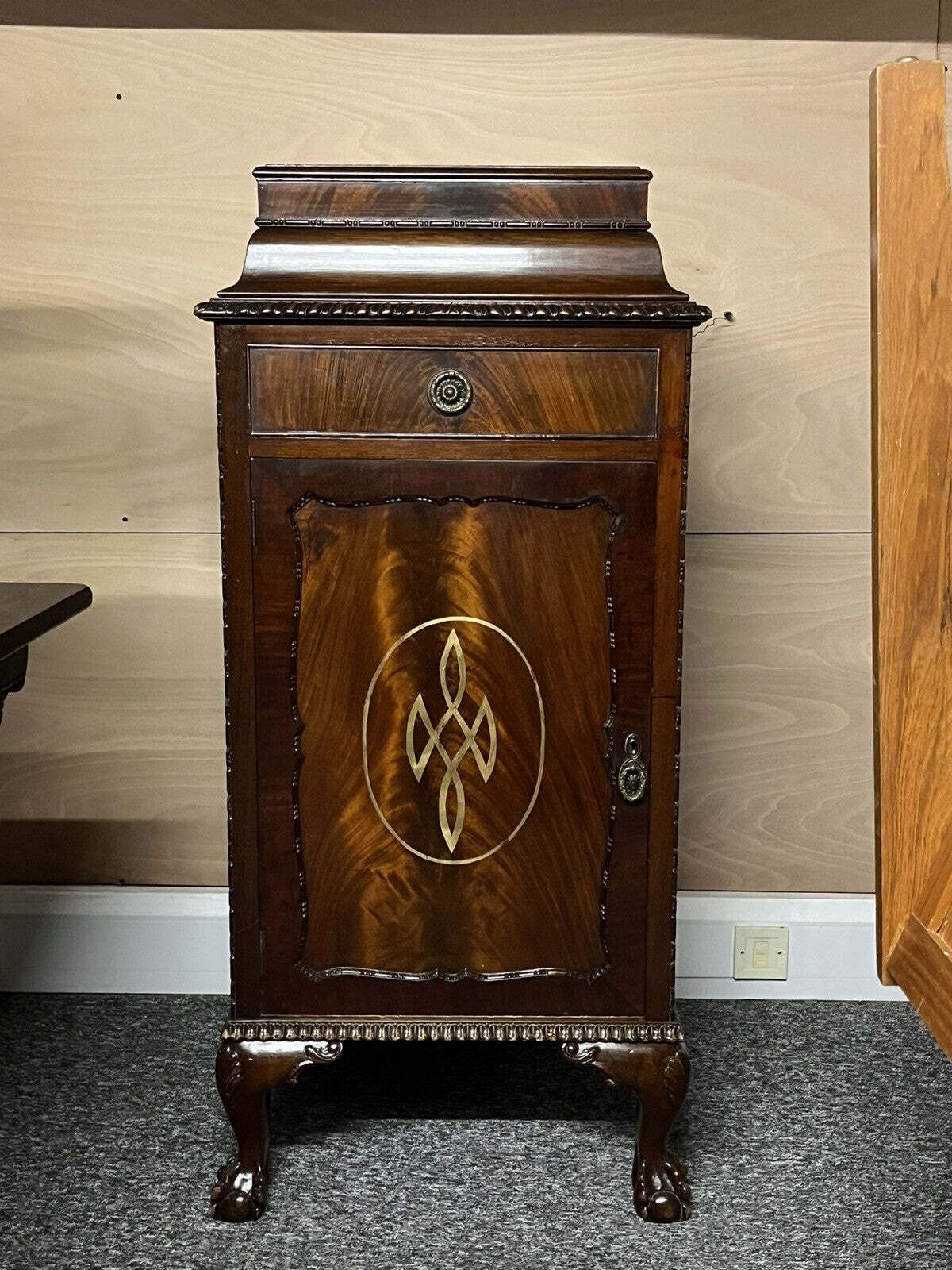 Edwardian Mahogany Wine Cabinet Celleratte, Wine Storage & Drawer. photo for sale