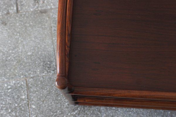 Mid Century Modern Danish Serving Trolley In Rosewood By Henning Korch For Silkeborg, 1960s photo vintage