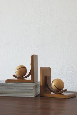 Mid Century Modern Wooden Bookends, 1940s, Set Of 2 photo furniture