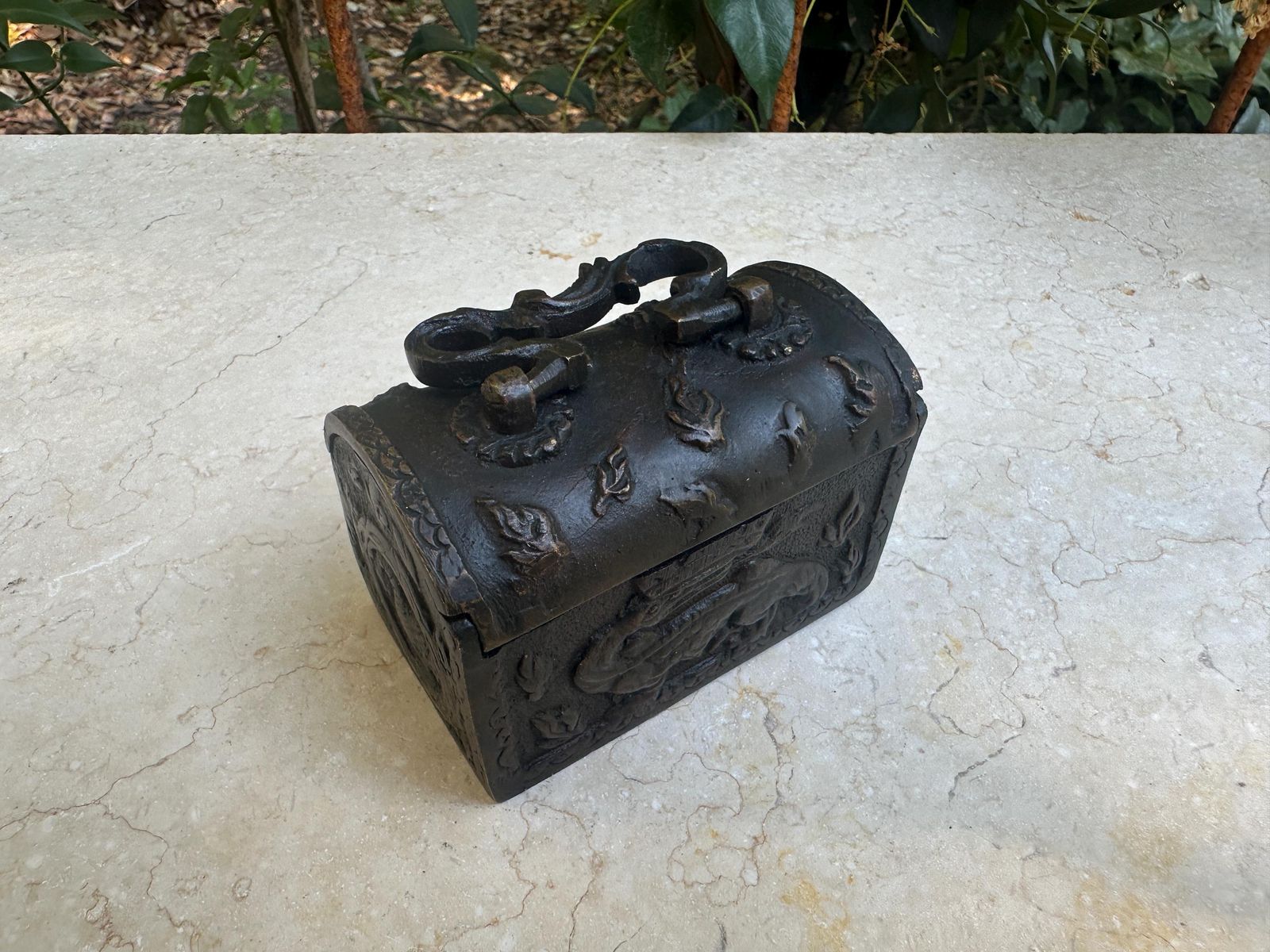 Rare Antique Small 19th Century Bronze Box, Medieval Style, Gift For Her photo buy