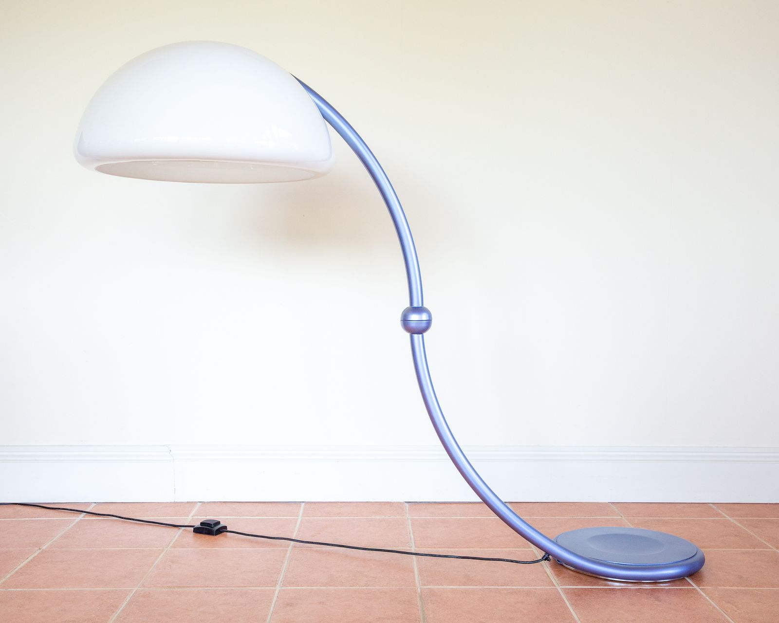 Large Space Age Floor Lamp By Elio Martinelli Serpente Lamp Ferrari Blue Italian Designer Mid Century Mcm Martinelli Luce Adjustable Reading Lamp photo vintage