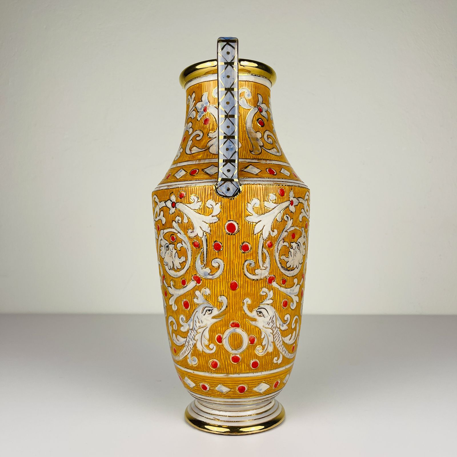 Home Decor Antique Ceramic Vase By Serafino Volpi For Deruta, Italy, 1940 50s photo
