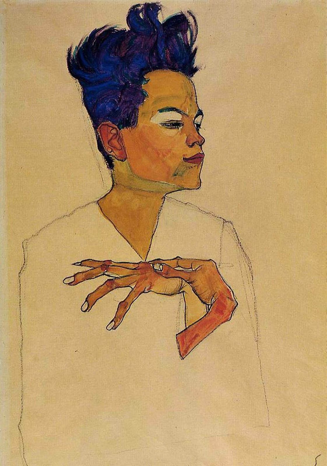 Large Canvas Paper Egon Schiele Mid Century Wall Art Picture photo Art