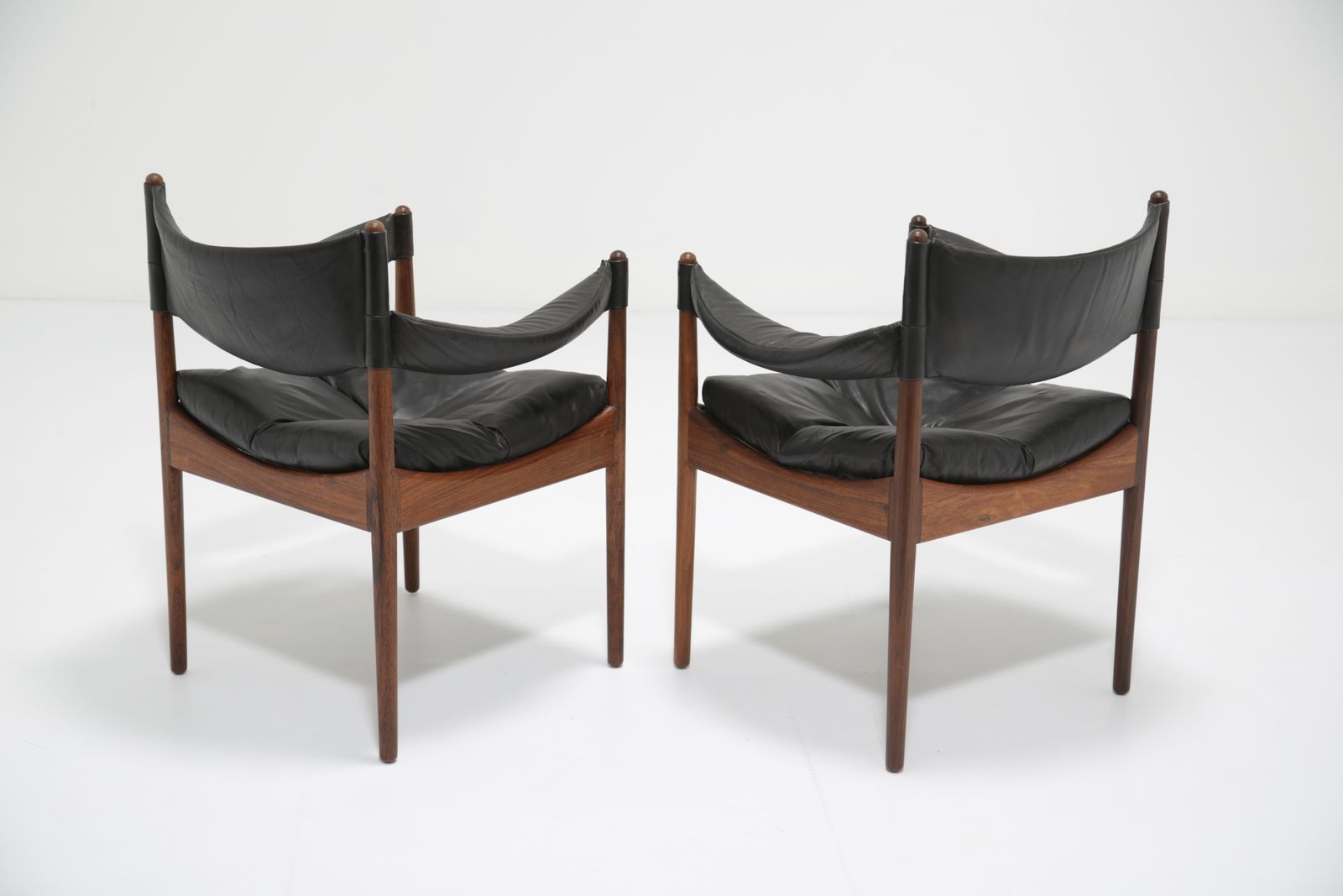 Kristian Vedel 'Modus' Eetstoelen: Set Van 8, Zeldzaam Palissander & Zwart Leer, Voor Søren Willadsen, Denemarken, Jaren 1960 photo Meubels
